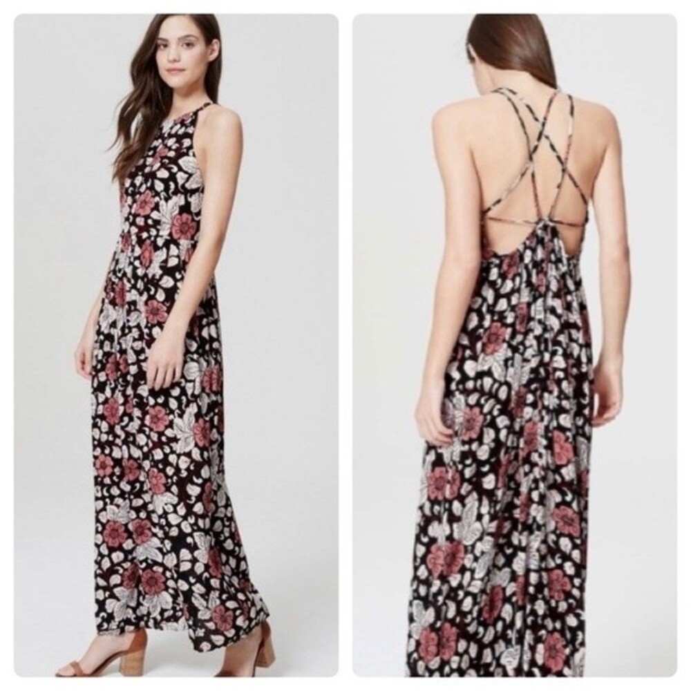 Ann Taylor Loft strappy back floral maxi sundress size XS NWT